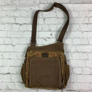 Fossil needle point stitch grannycore tapestry crossbody purse